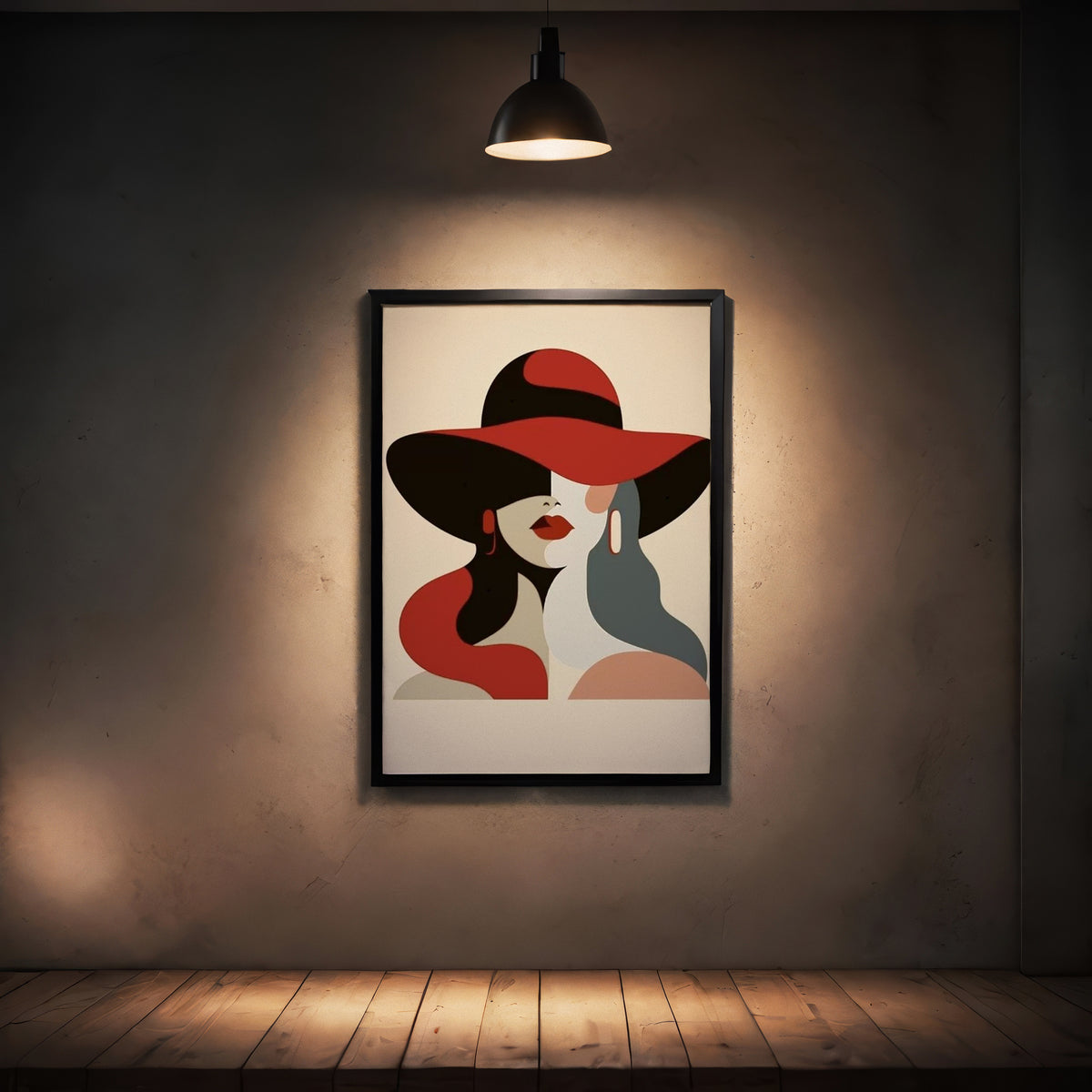 The Crimson Shadow Frame Abstract