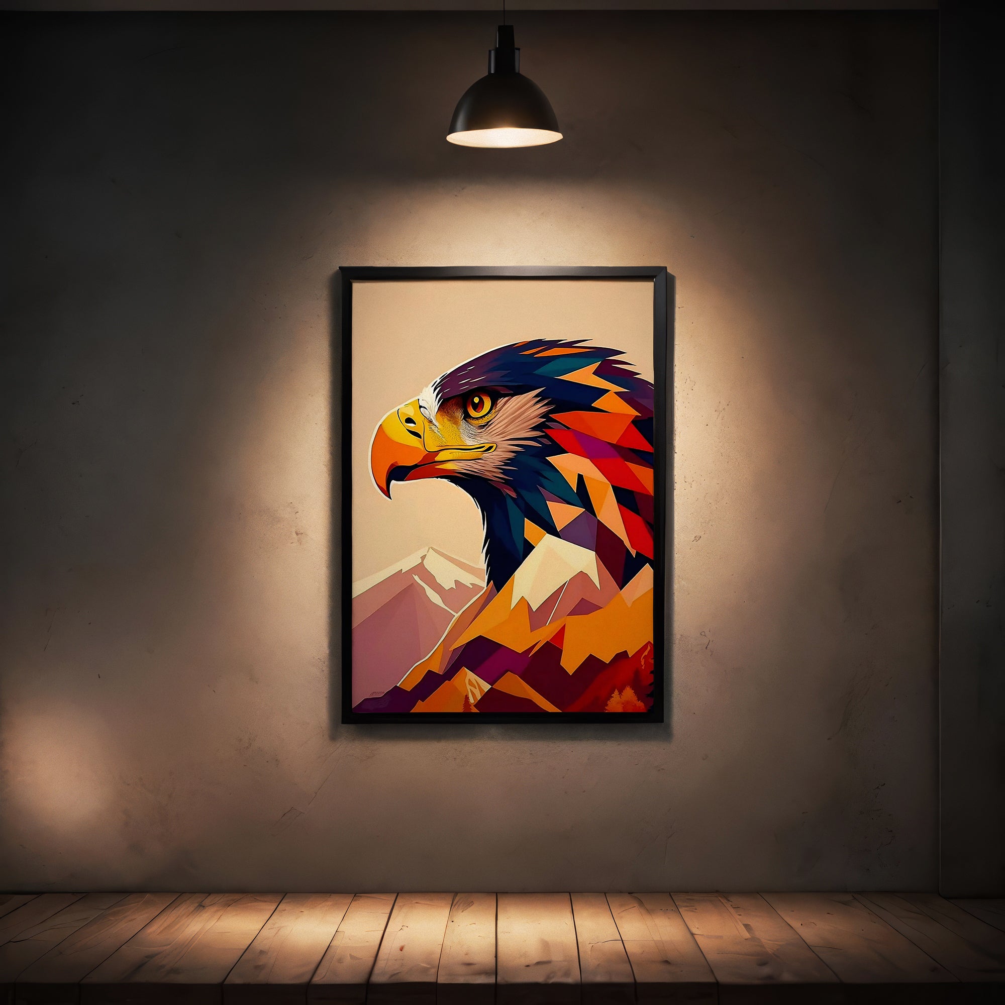 The Prismatic Stallion Abstract Frame