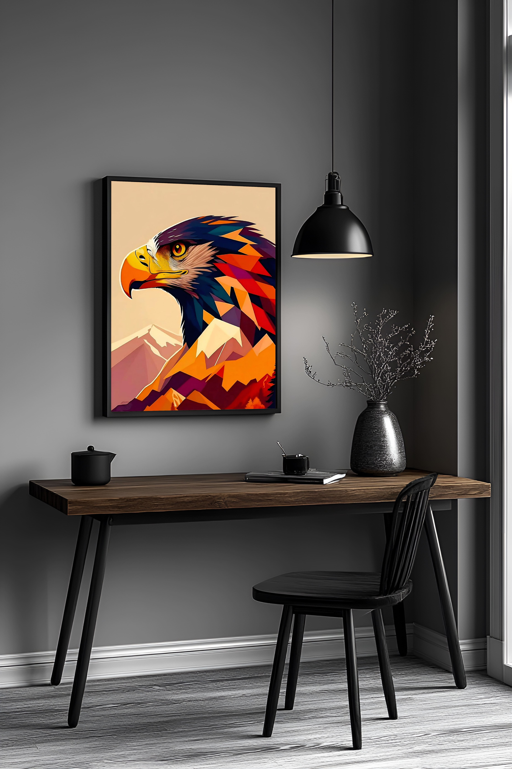 The Prismatic Stallion Abstract Frame