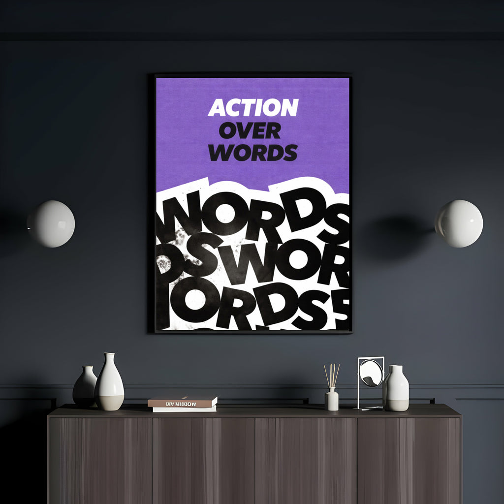 Action Over Words Frame