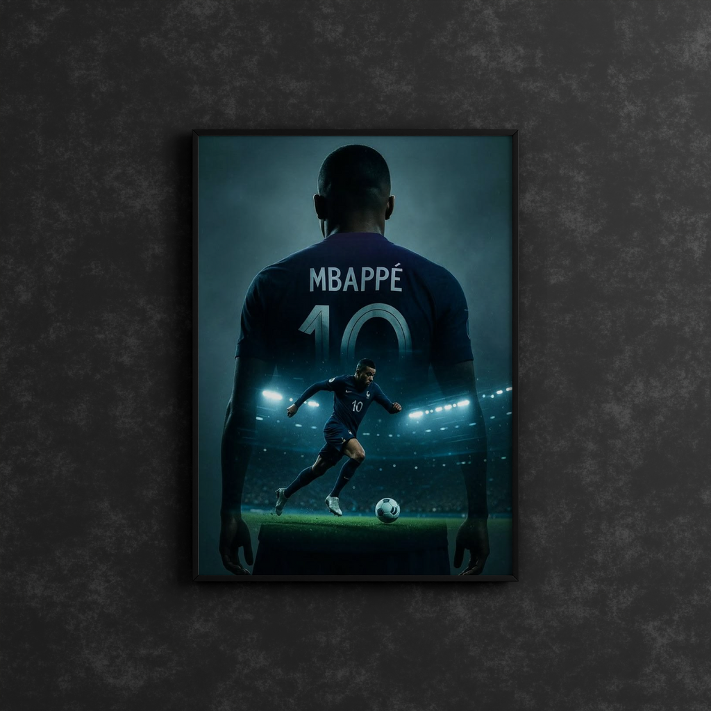 Kylian Mbappé No. 10 Double-Exposure Frame