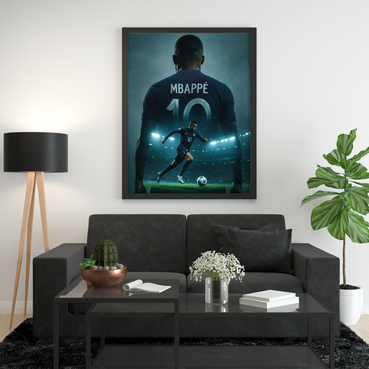 Kylian Mbappé No. 10 Double-Exposure Frame