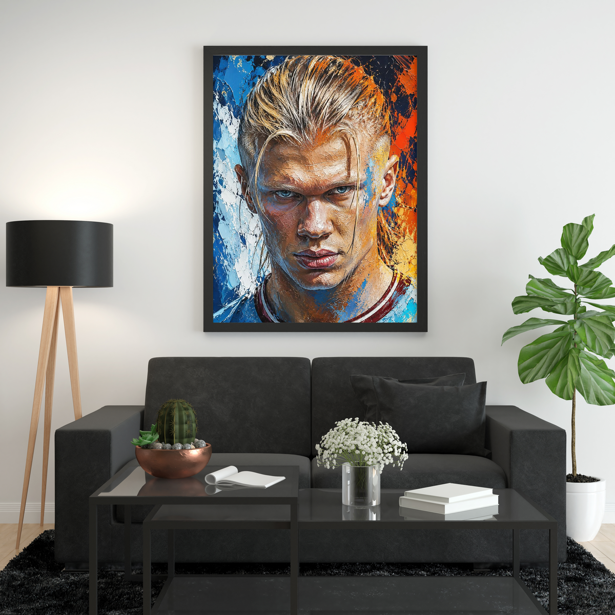 Erling Haaland Textured Palette Knife Frame