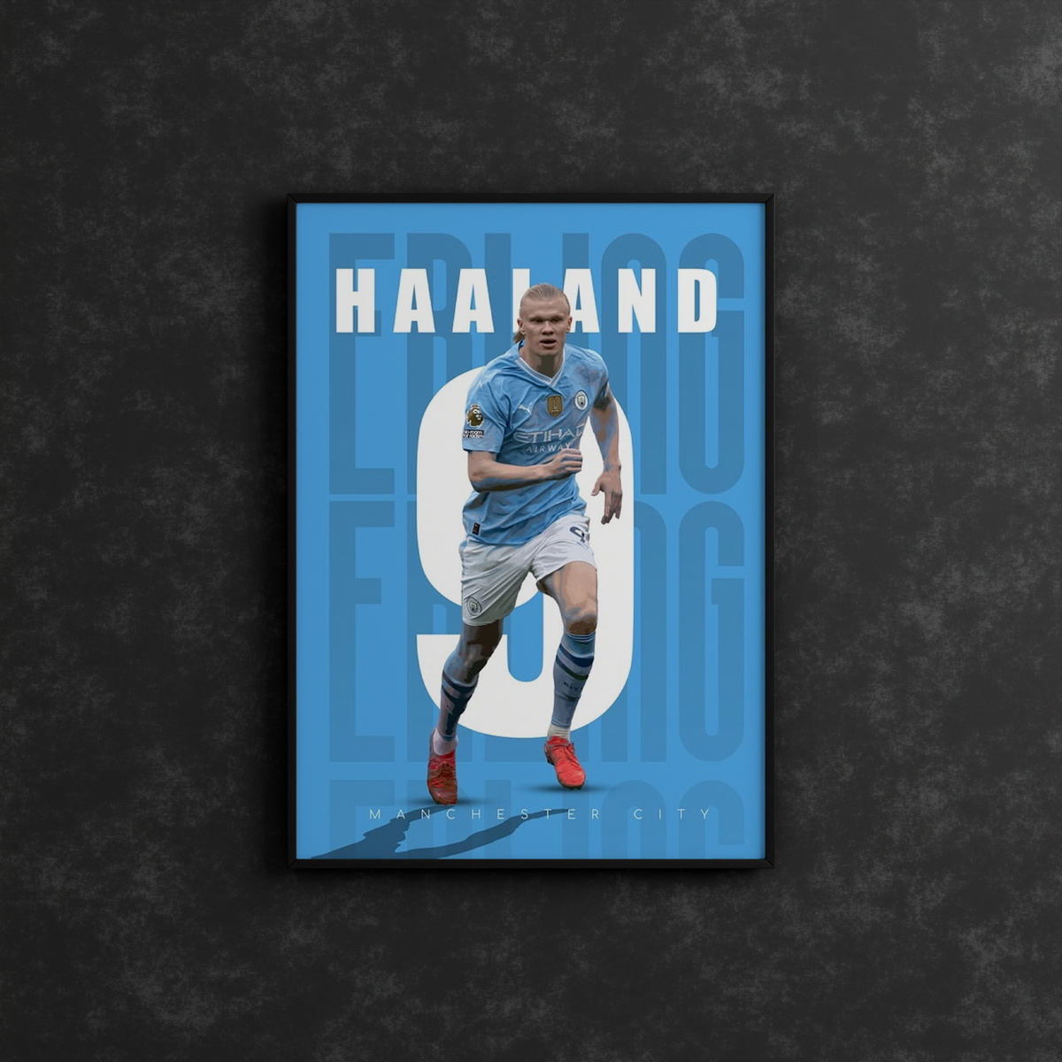 Erling Haaland No. 9 Minimalist Frame