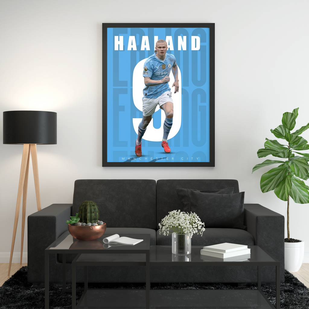 Erling Haaland No. 9 Minimalist Frame