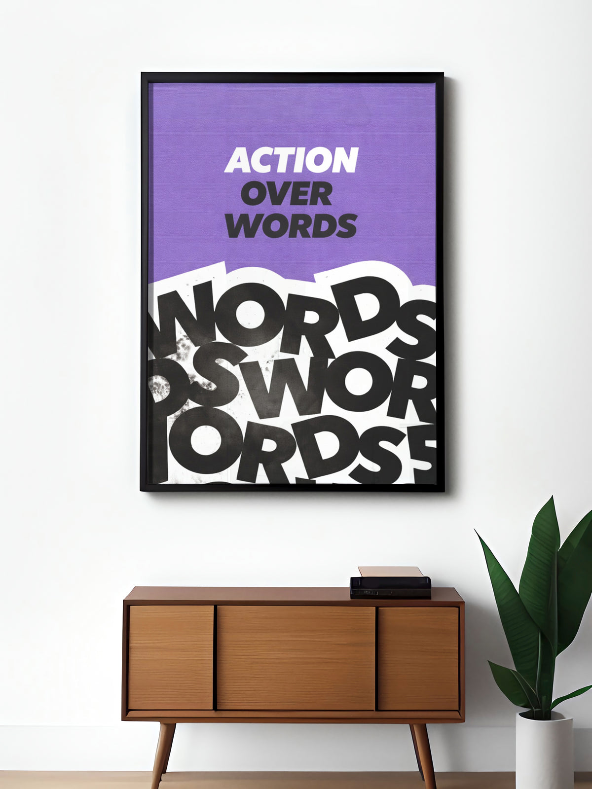 Action Over Words Frame