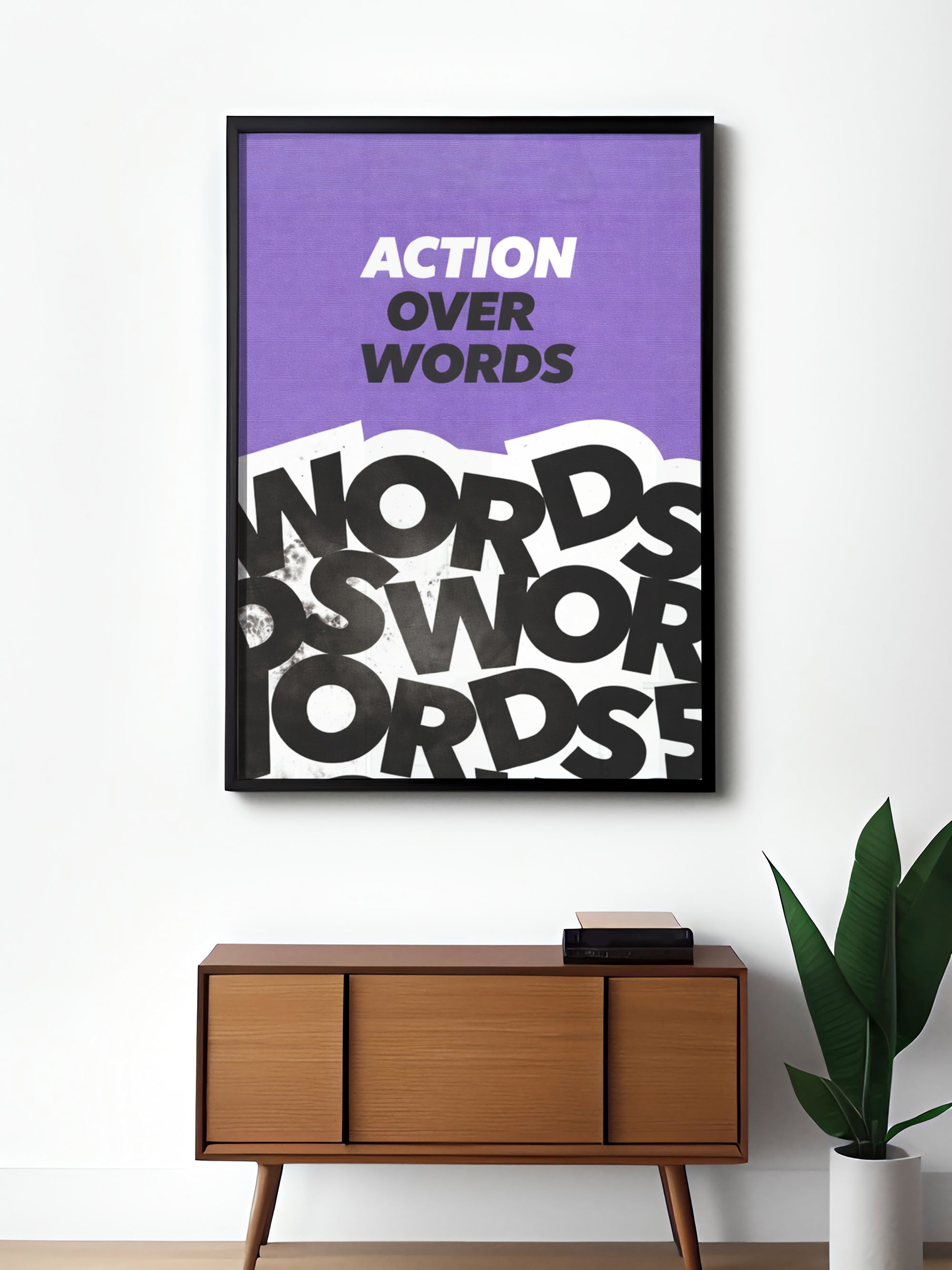 Action Over Words Frame