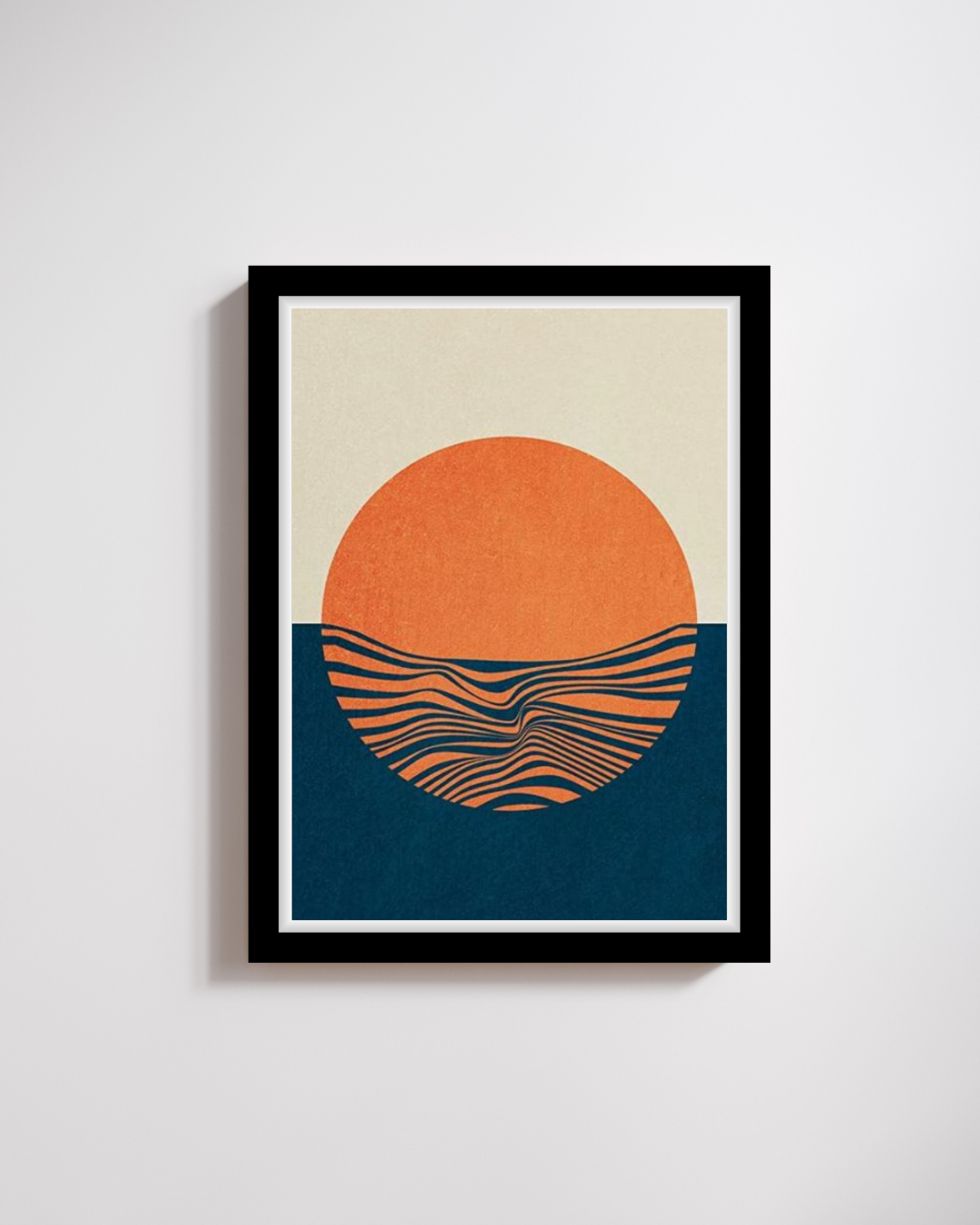 Abstract Wavy Sunset Art
