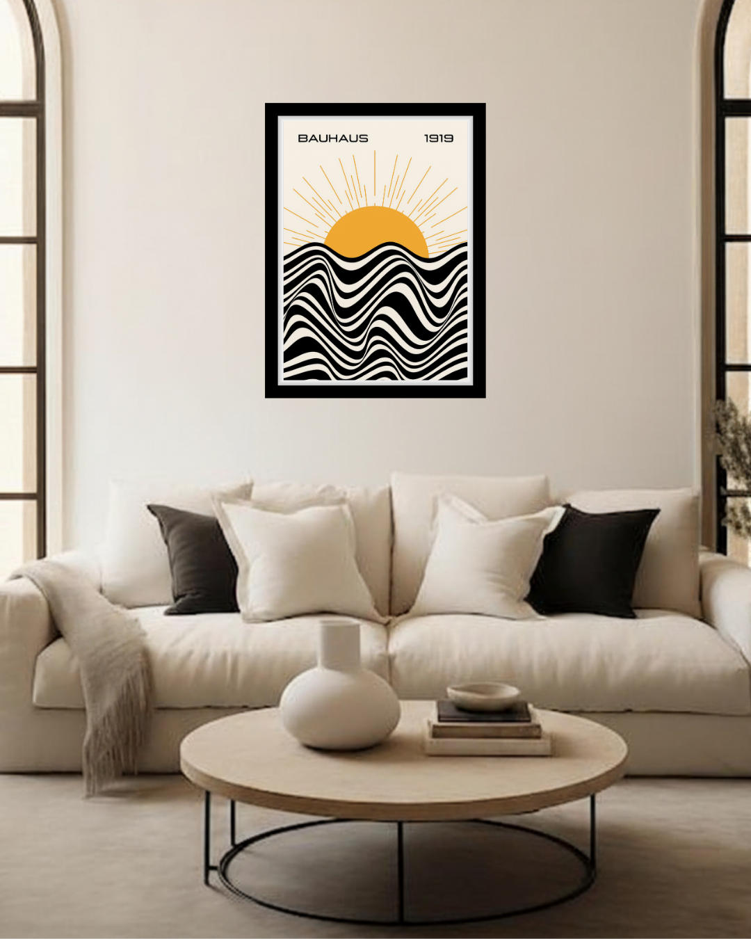 Bauhaus Wavy Sunset Art