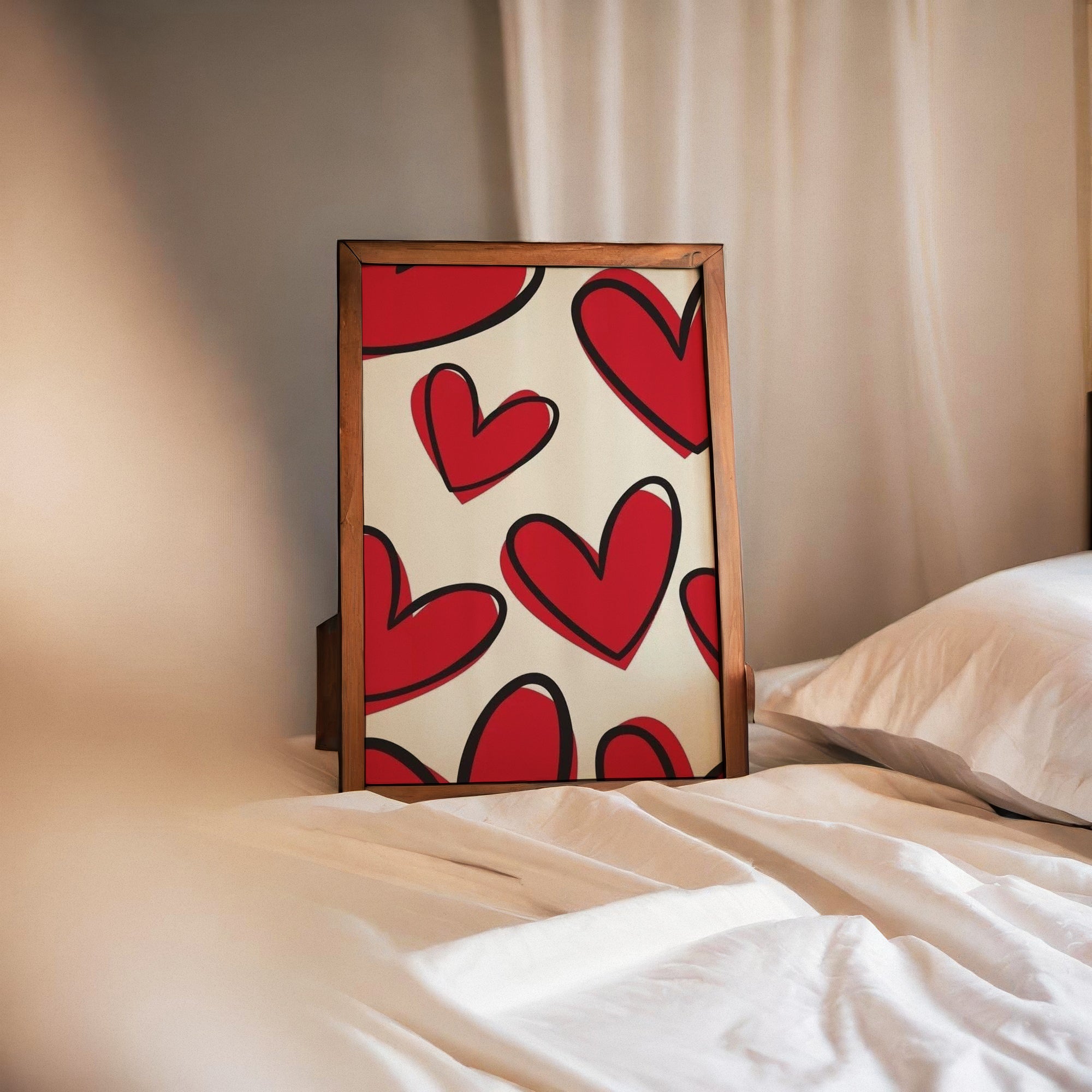 Bold Pop-Art Heart Pattern