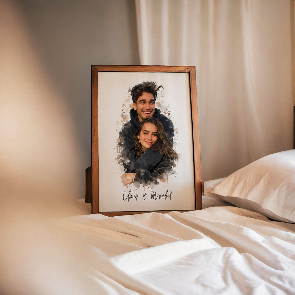Custom Watercolor Couple Portrait Frame