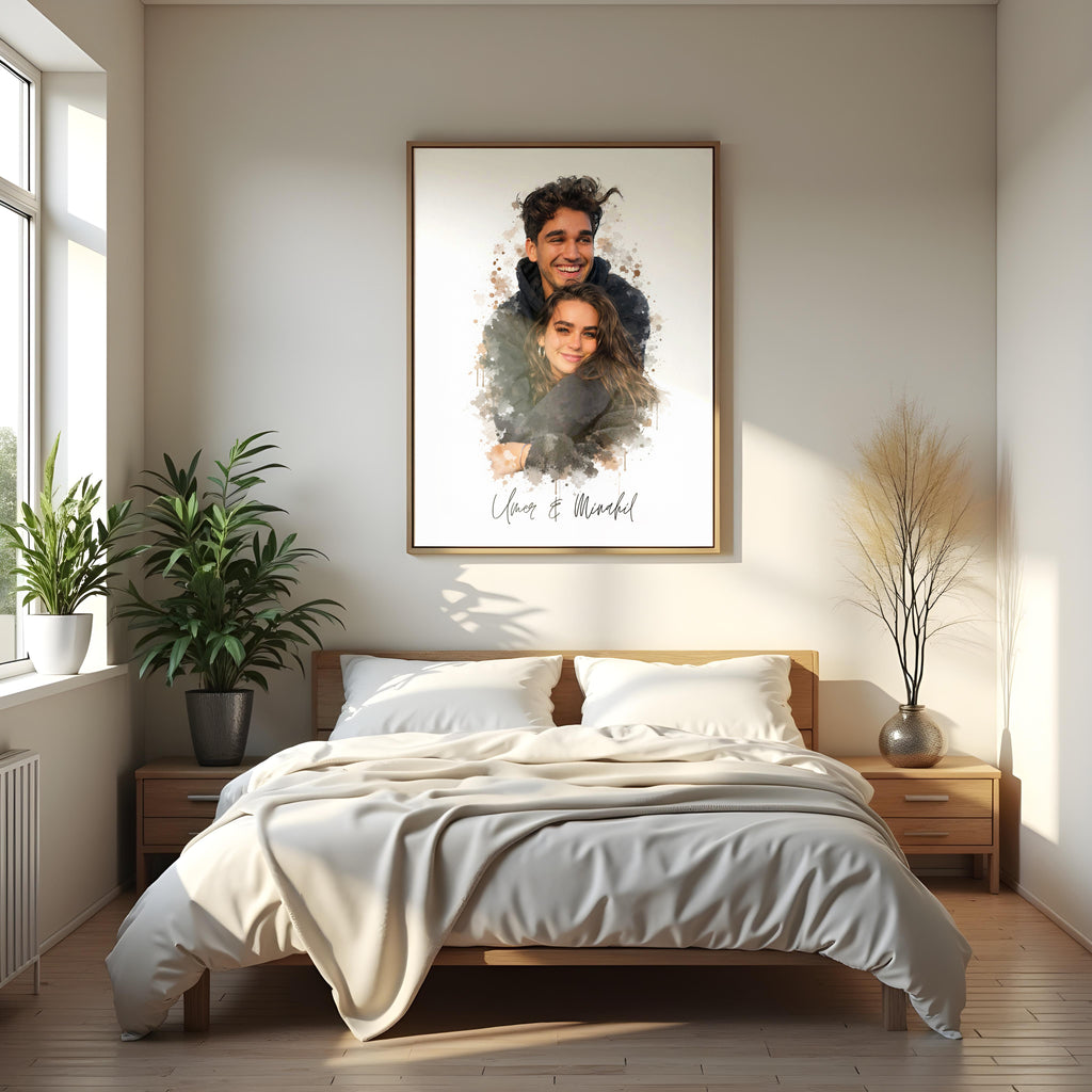Custom Watercolor Couple Portrait Frame