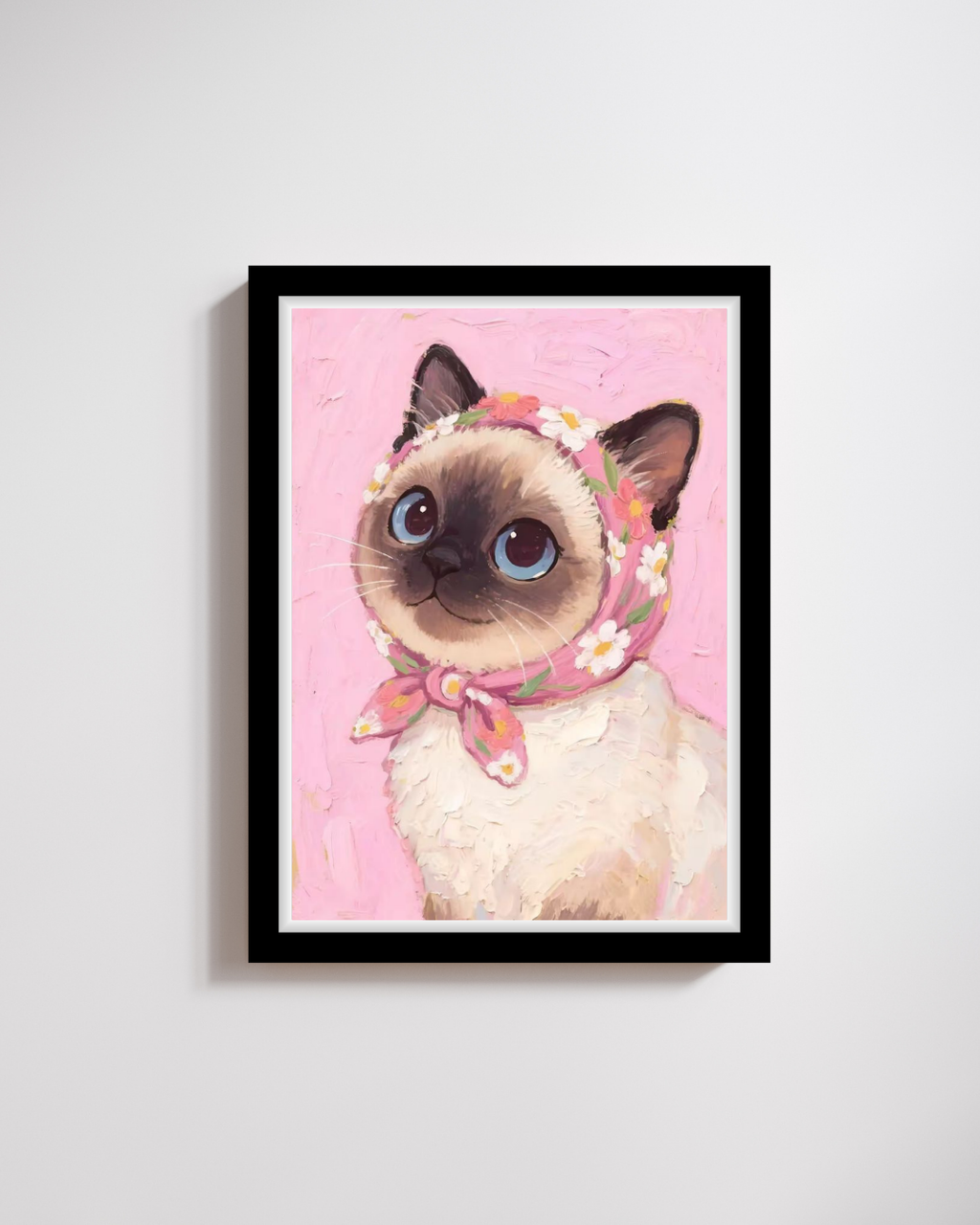 Cute Cat in Floral Scarf