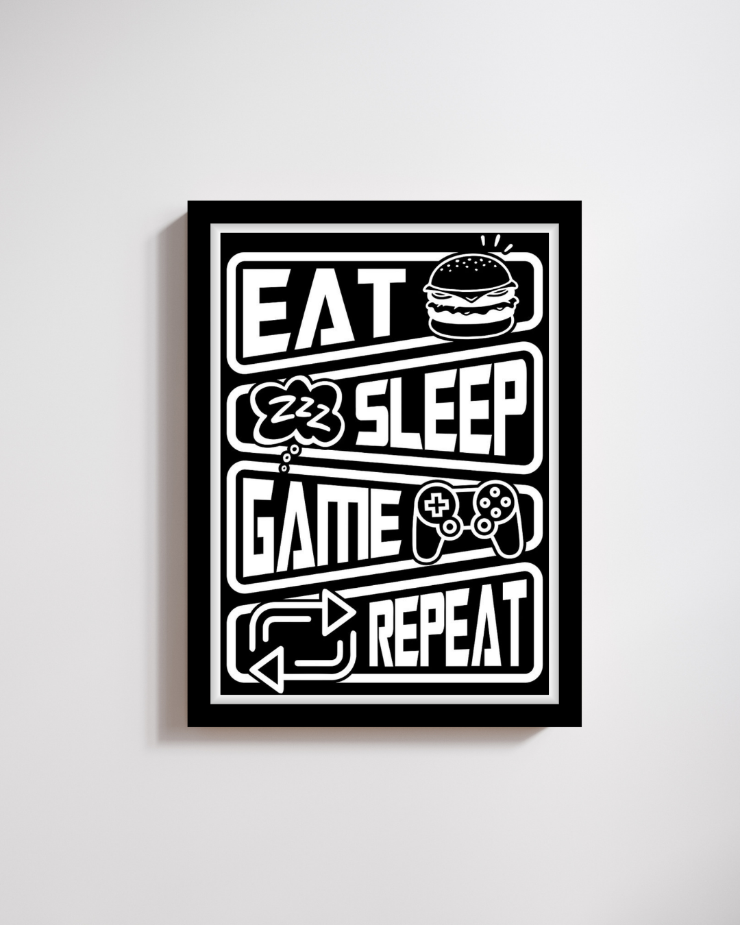 Eat Sleep Game Repeat Minimalist