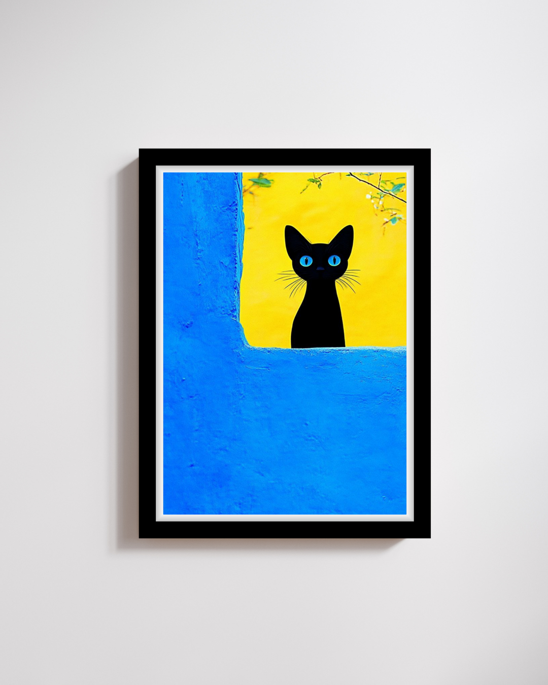 Electric Blue-Eyed Cat Portrait
