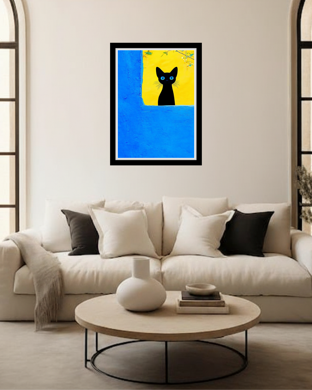 Electric Blue-Eyed Cat Portrait