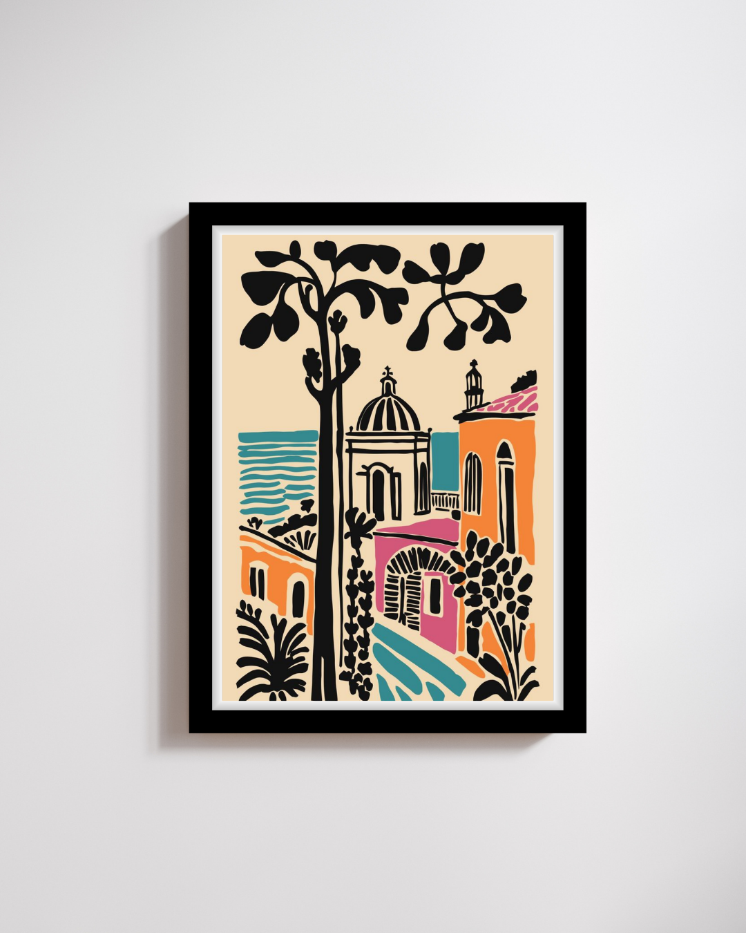 Mediterranean Coastal Town Abstract