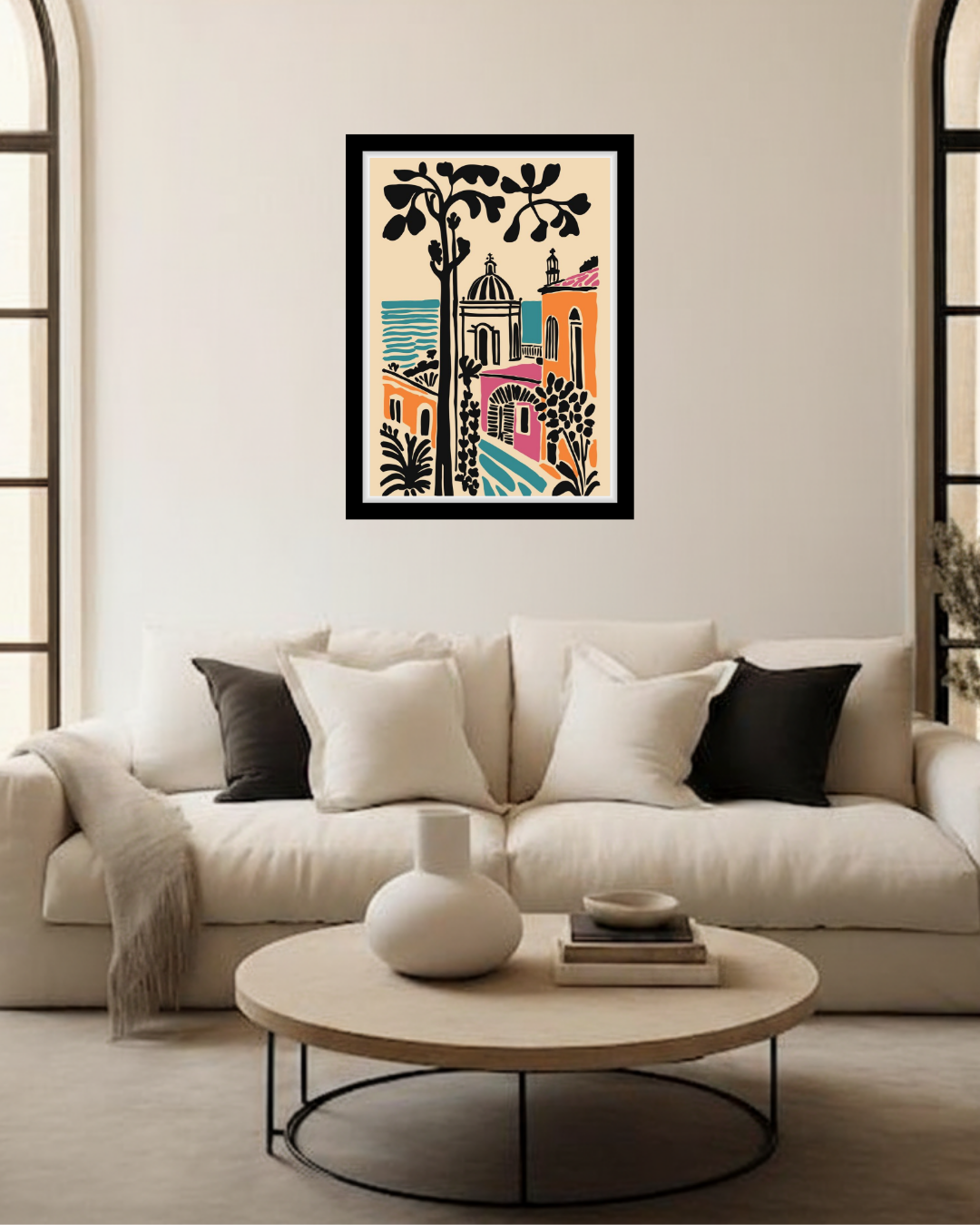 Mediterranean Coastal Town Abstract