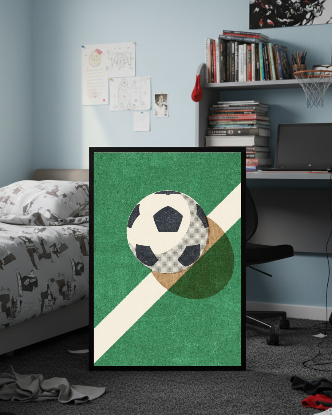 Classic Football Pitch Art Print Frame