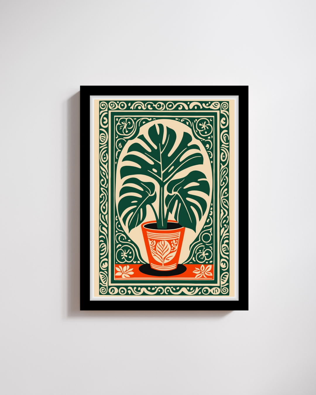 Monstera Plant Medallion Art