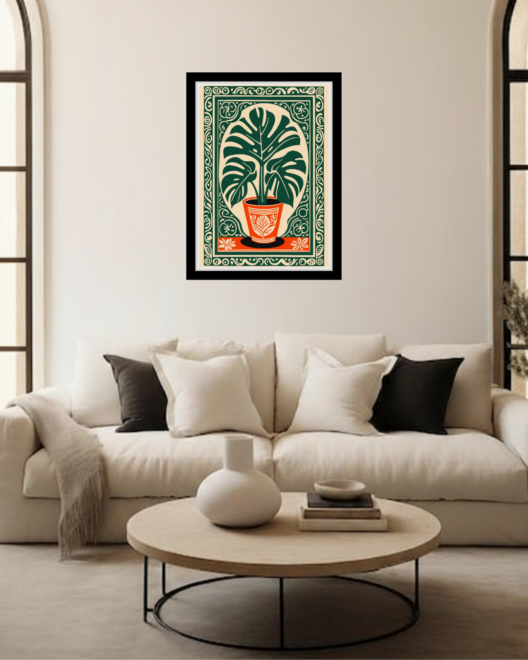 Monstera Plant Medallion Art