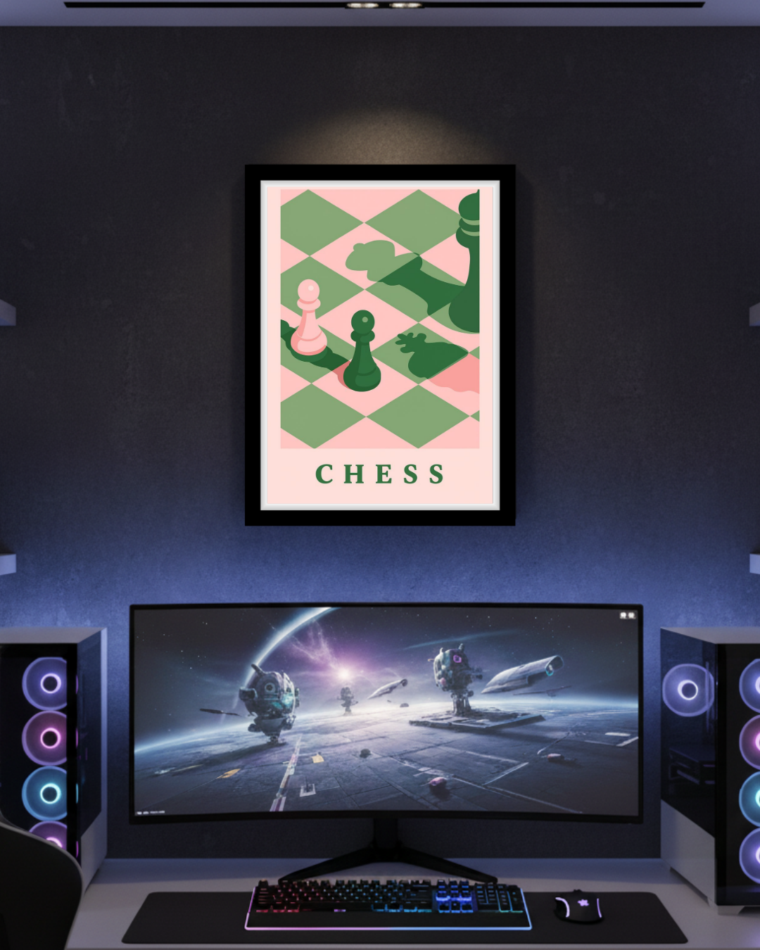 Pastel Chessboard Aesthetics