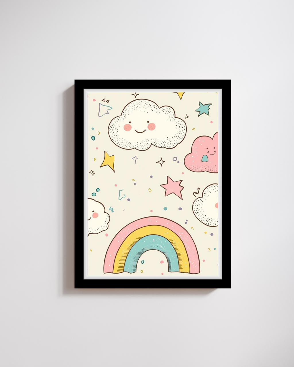 Smiling Clouds & Rainbow Sky
