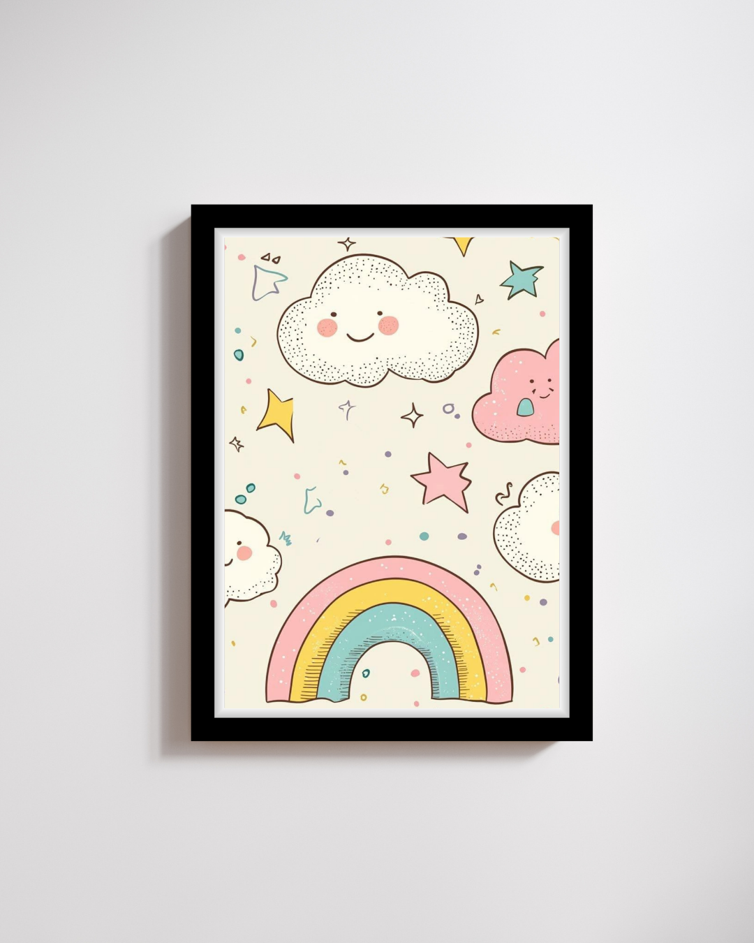 Smiling Clouds & Rainbow Sky
