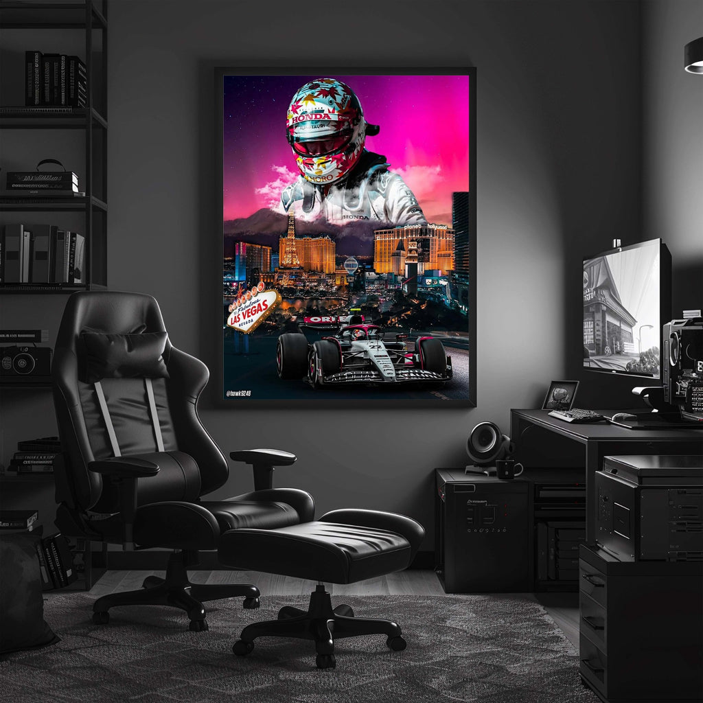 Racing Night Vegas Poster Frame