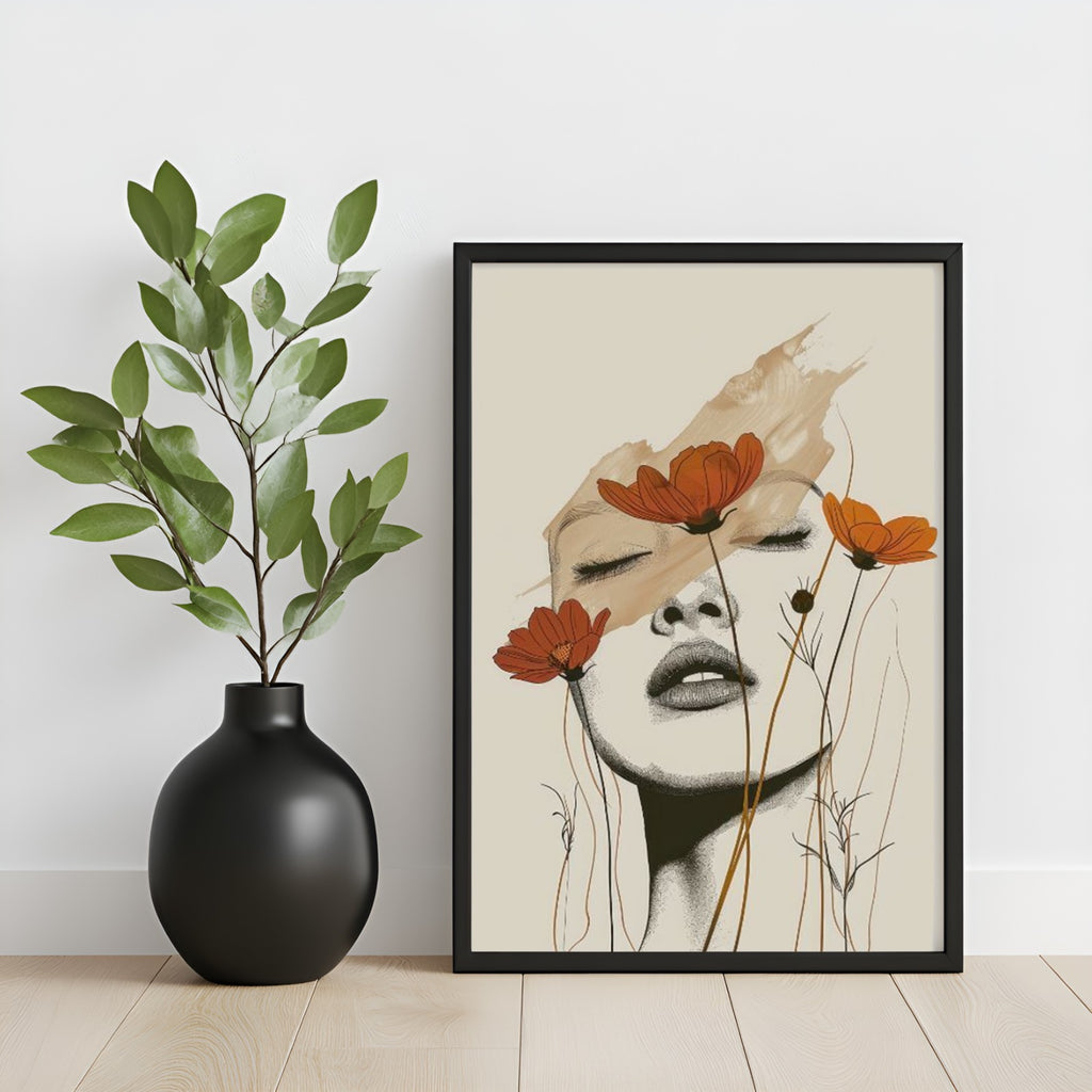 Blushing Muse Botanical Portrait