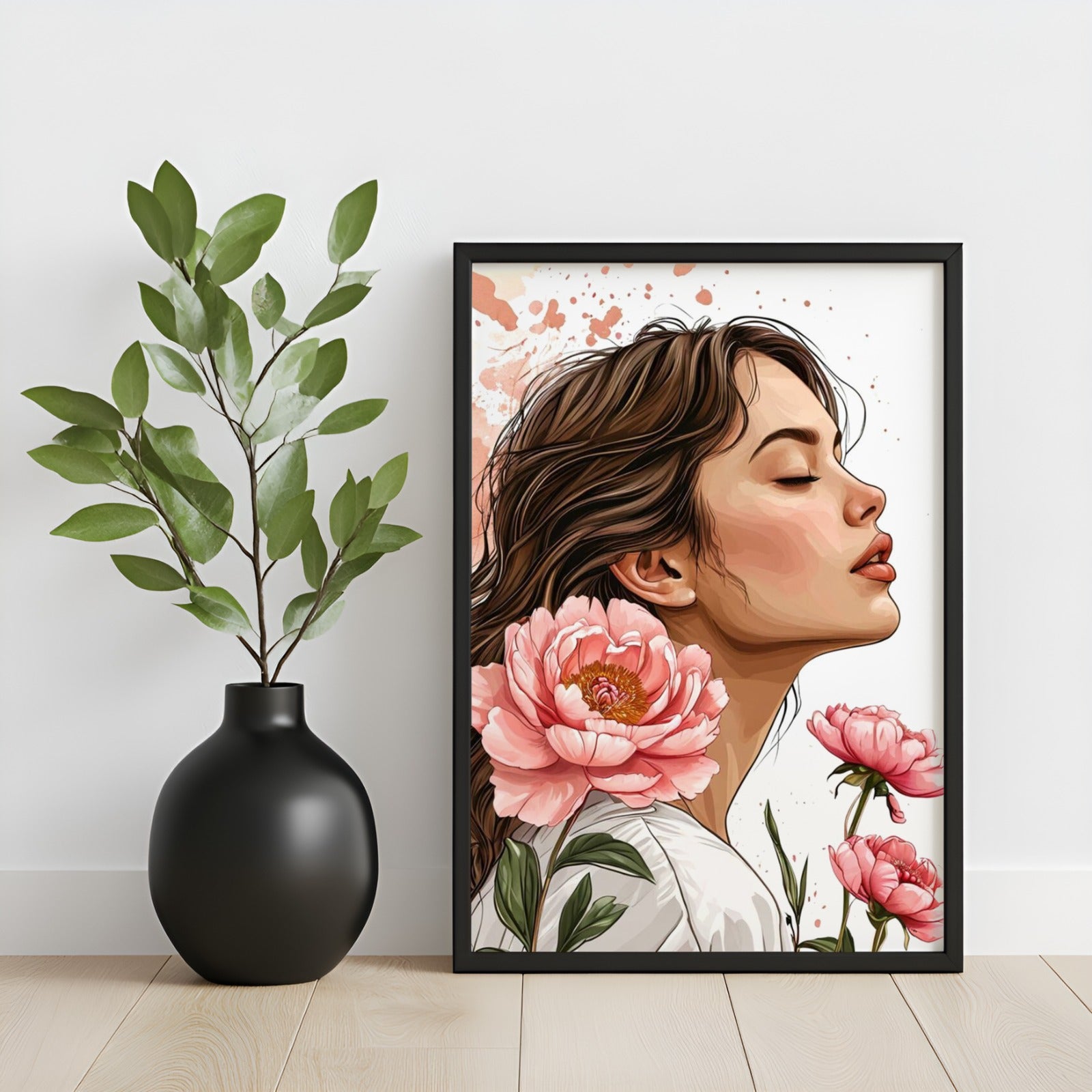 Peony Serenity Botanical Portrait