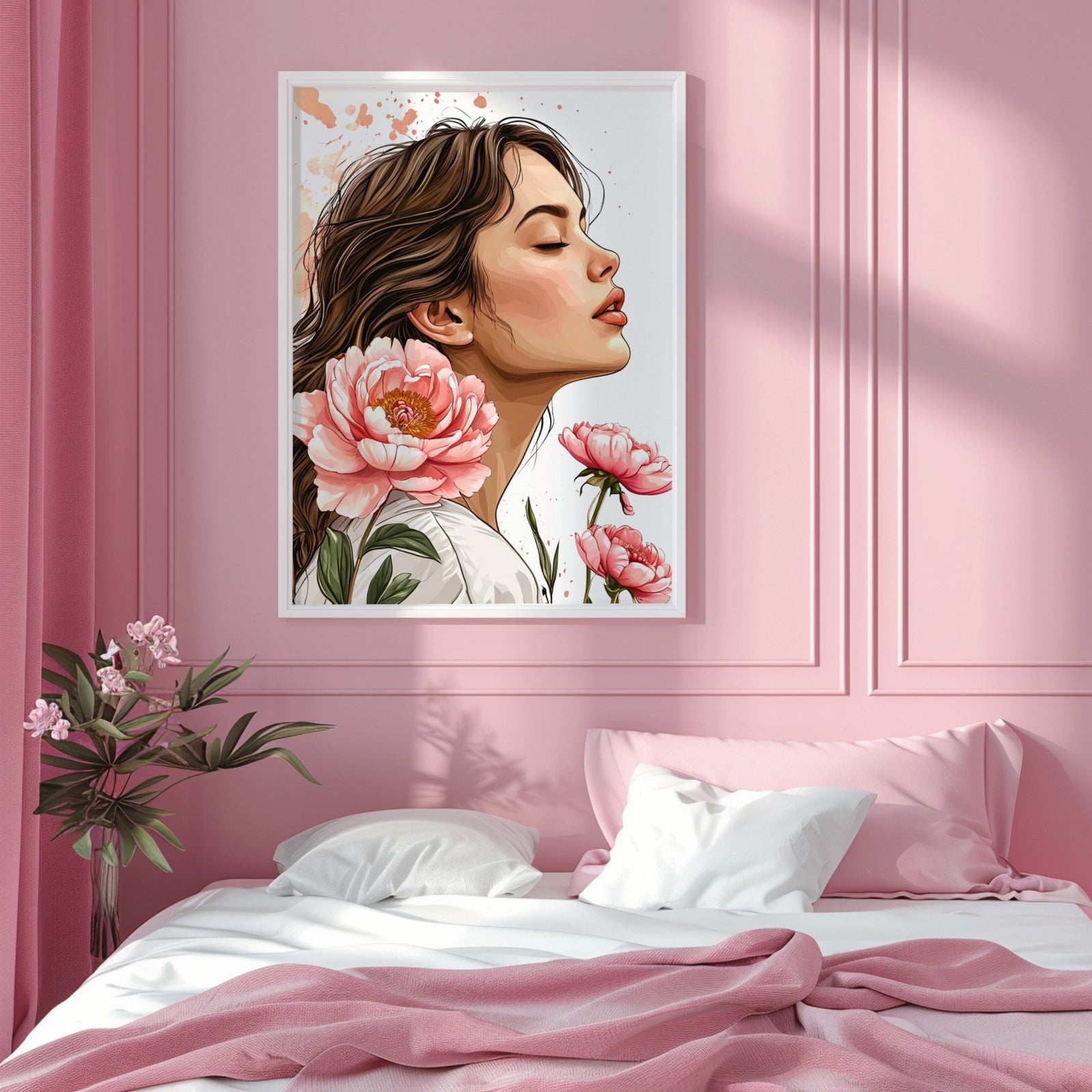 Peony Serenity Botanical Portrait