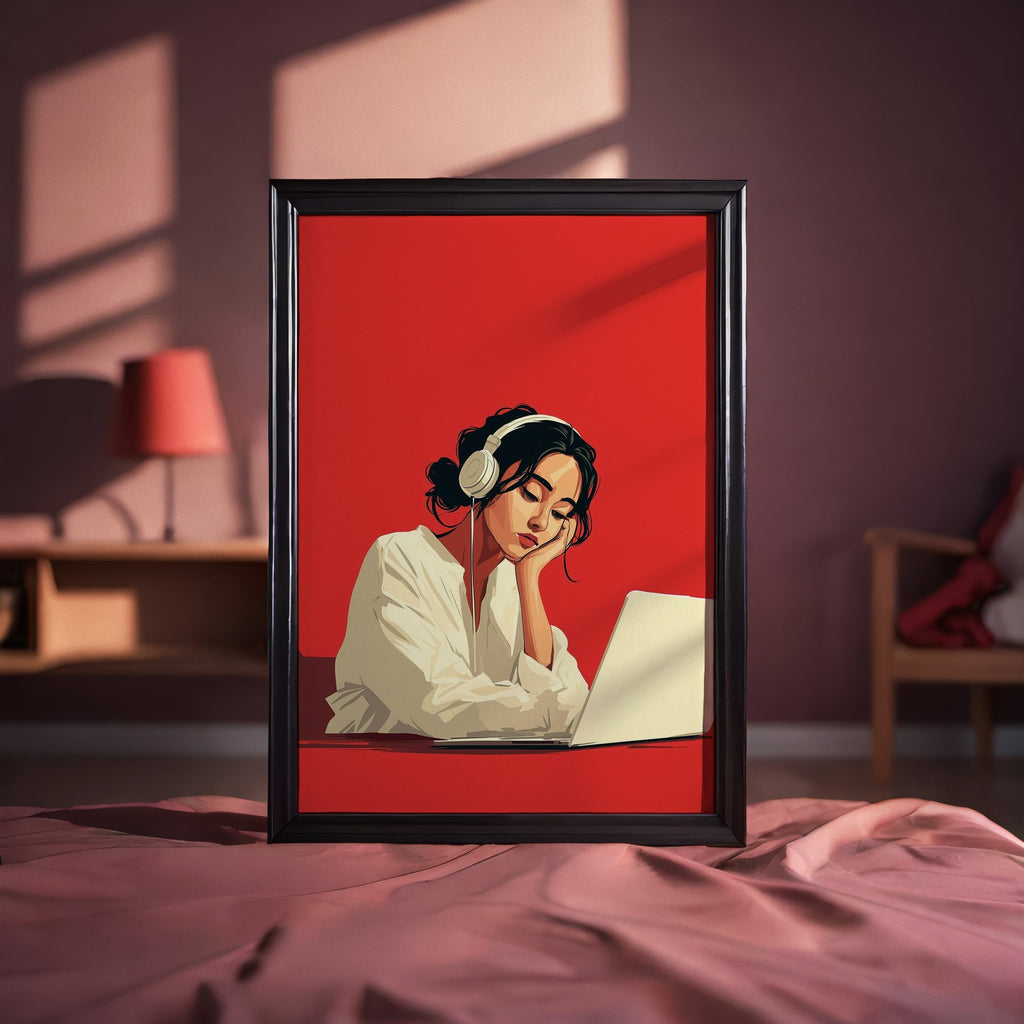 Dreamy Focus Girl Illustration