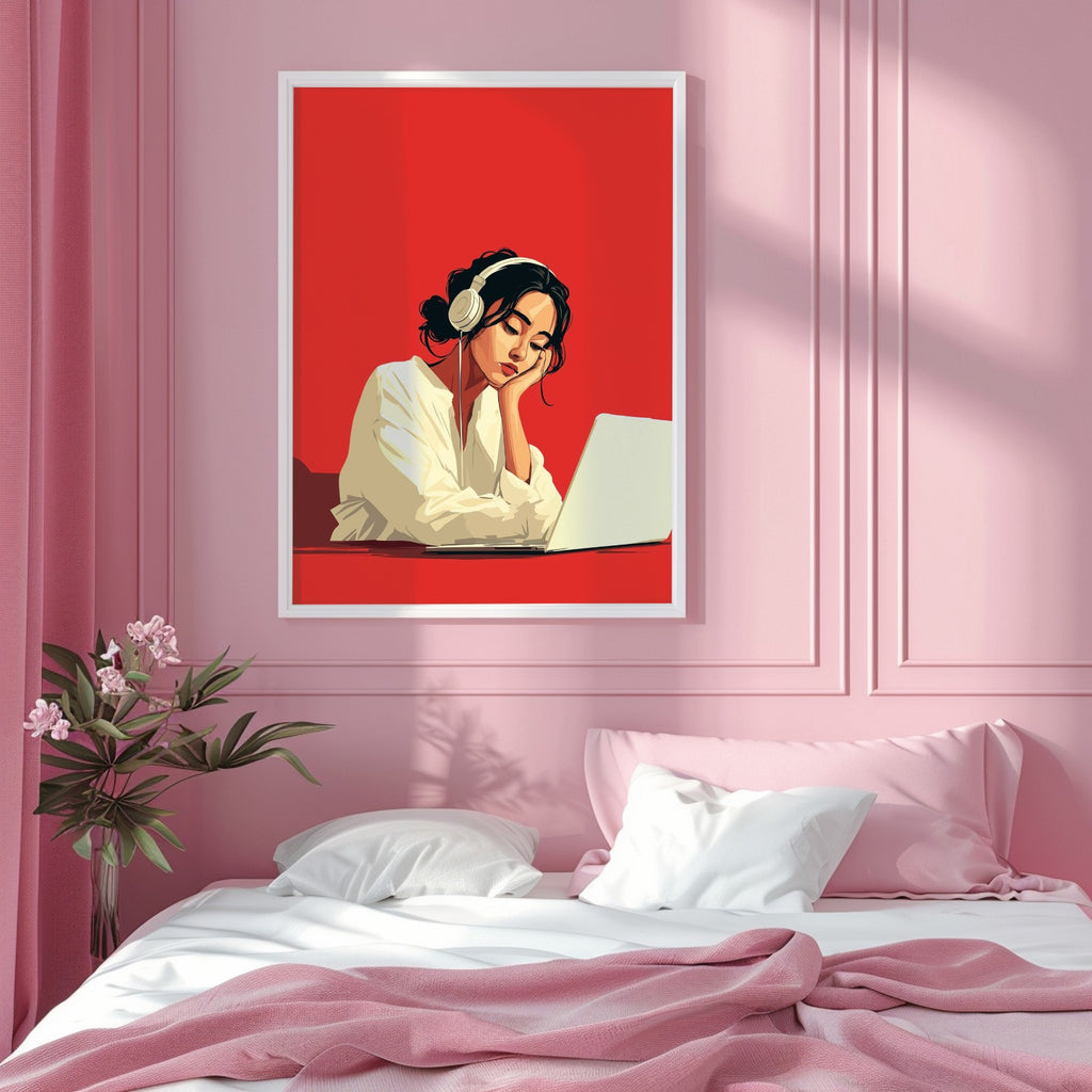 Dreamy Focus Girl Illustration