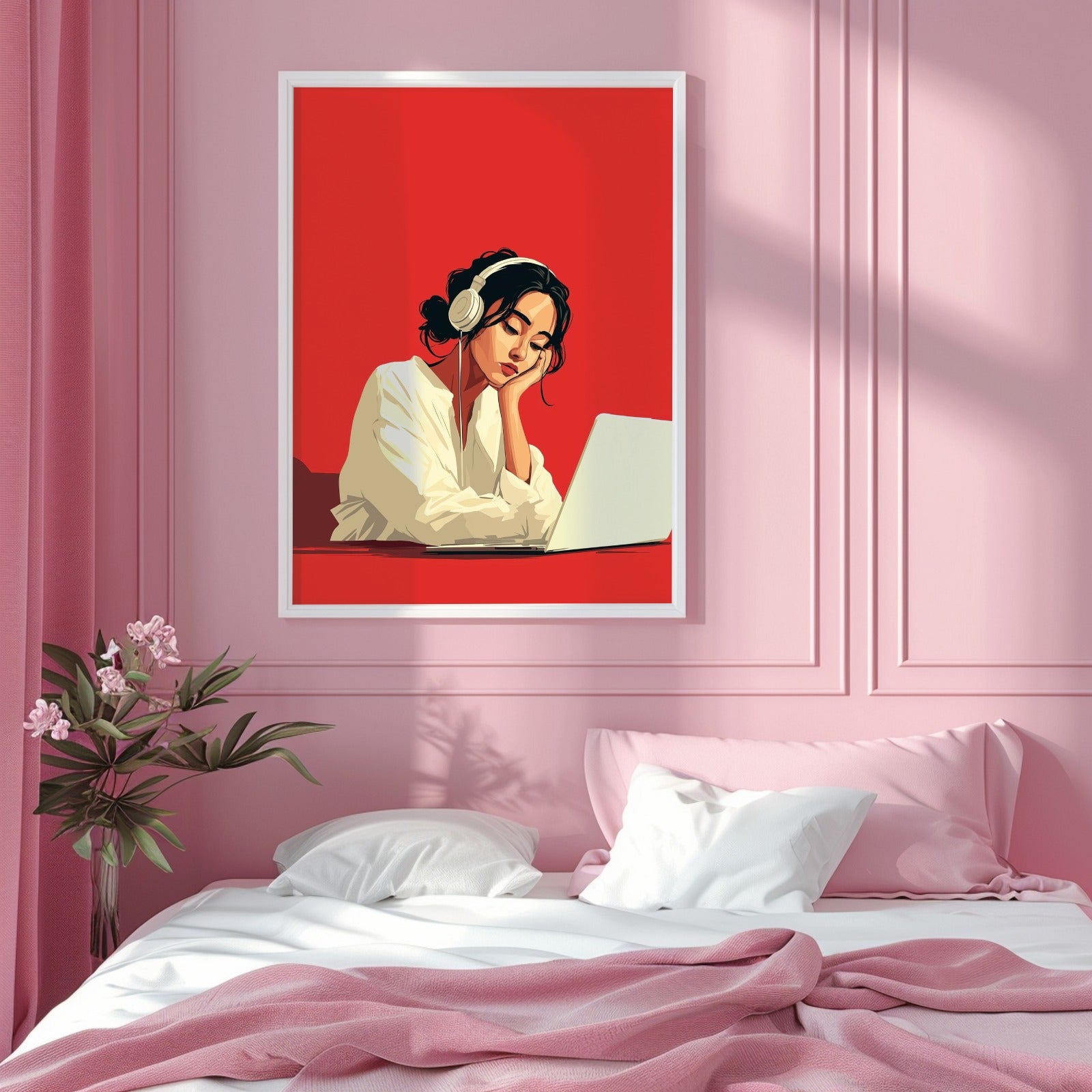 Dreamy Focus Girl Illustration