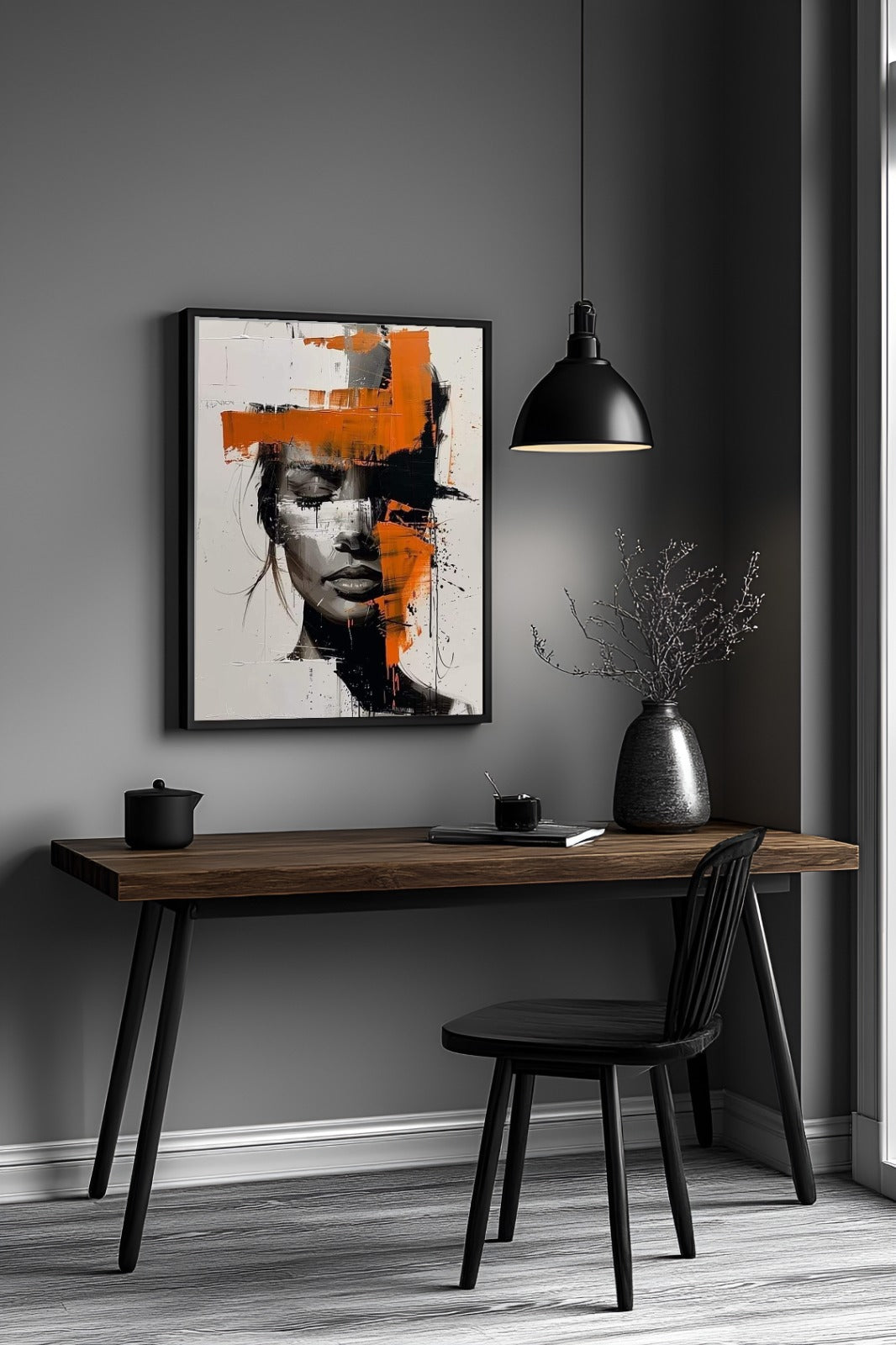 Impasto Face Abstract Frame