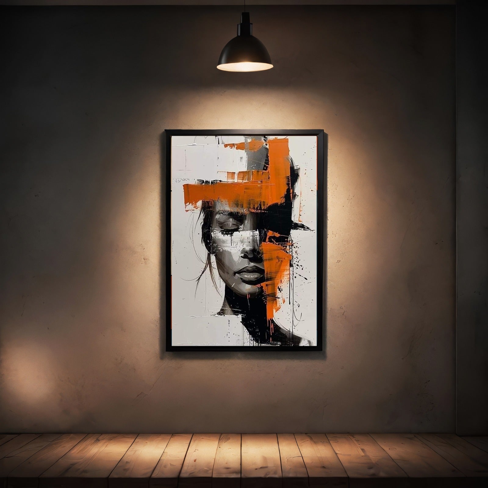 Impasto Face Abstract Frame