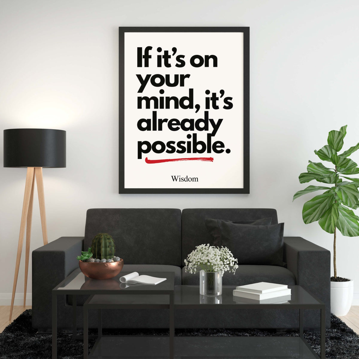 The "Mindset to Reality" Typography Frame