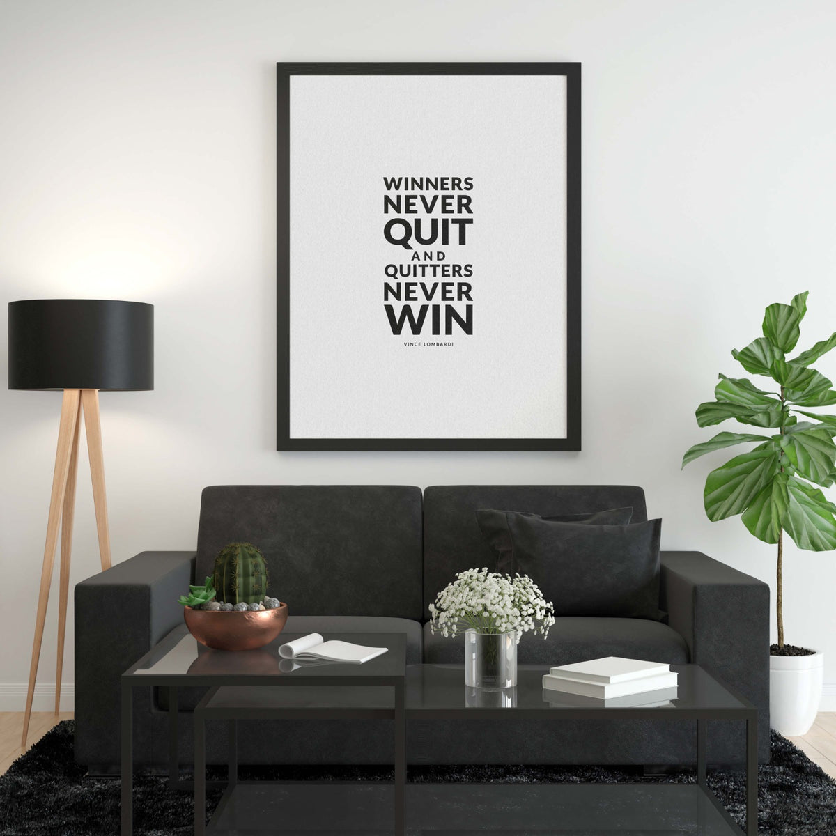 The "Winners Never Quit" Premium Frame