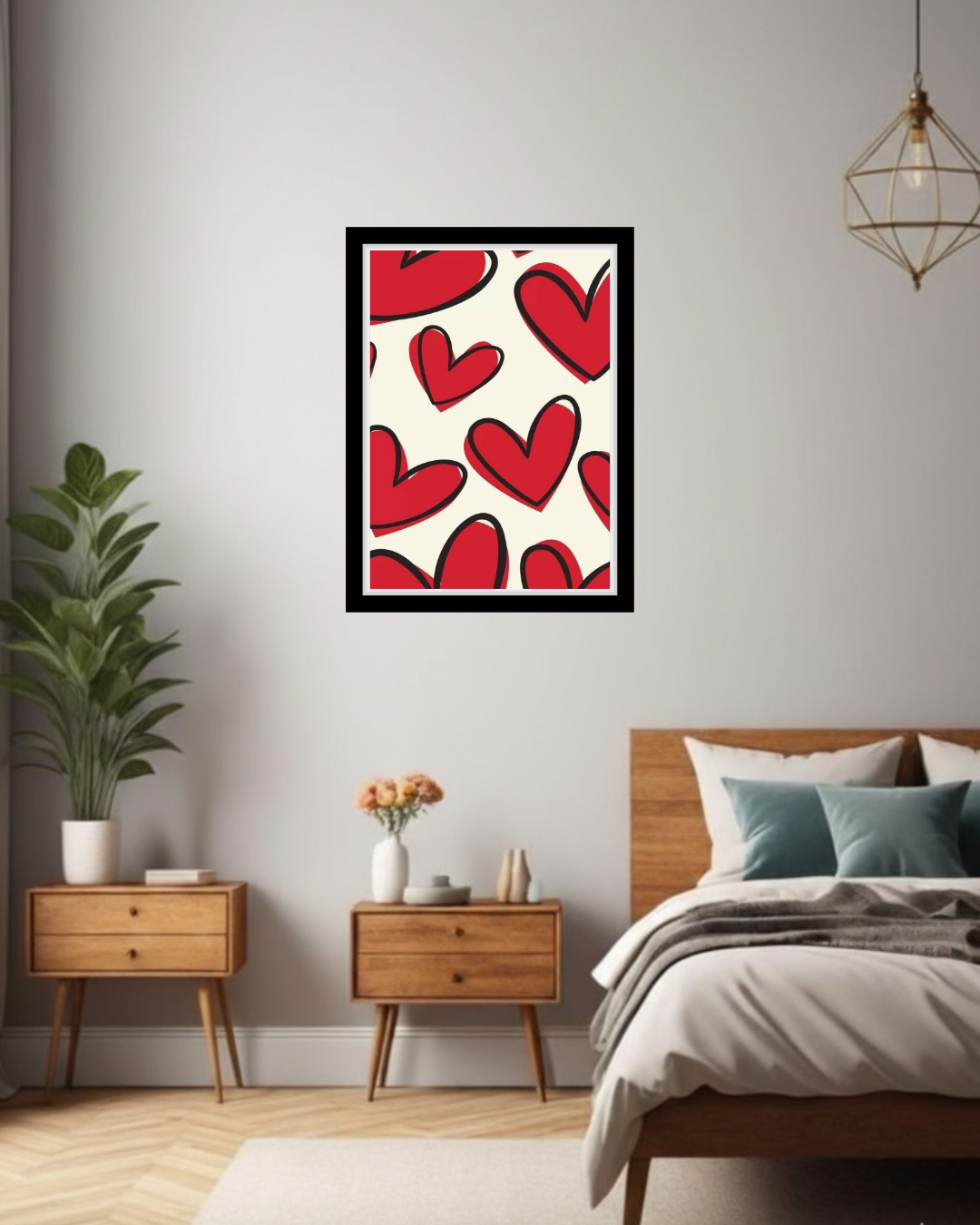 Whimsical Hearts Pattern Art