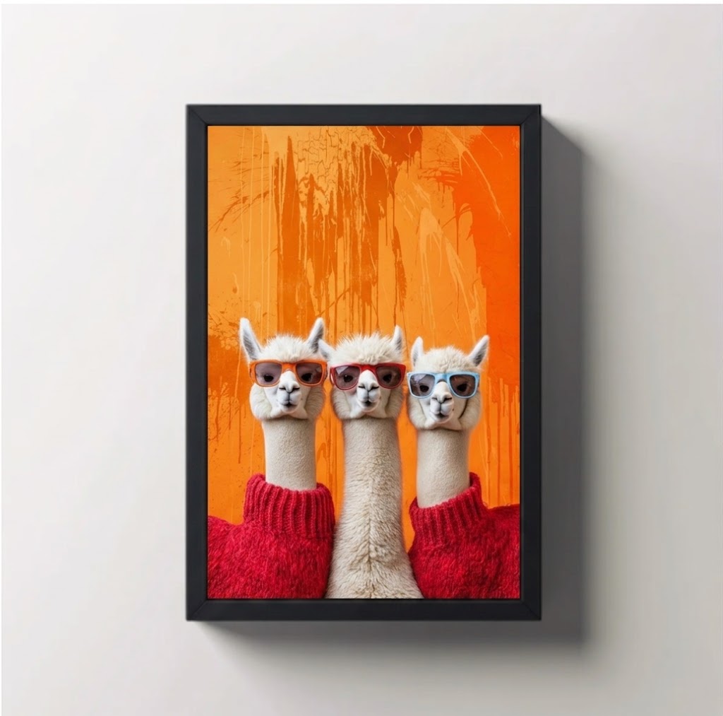 Cool Alpacas in Sunglasses Framed Art